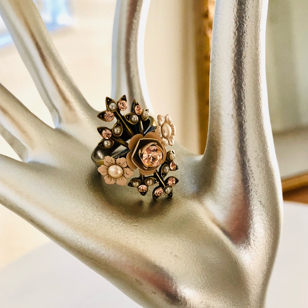Vintage Michal Negrin Flower Statement Ring Size 8